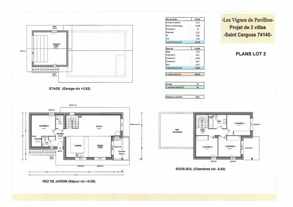 Plans intérieurs villa 2